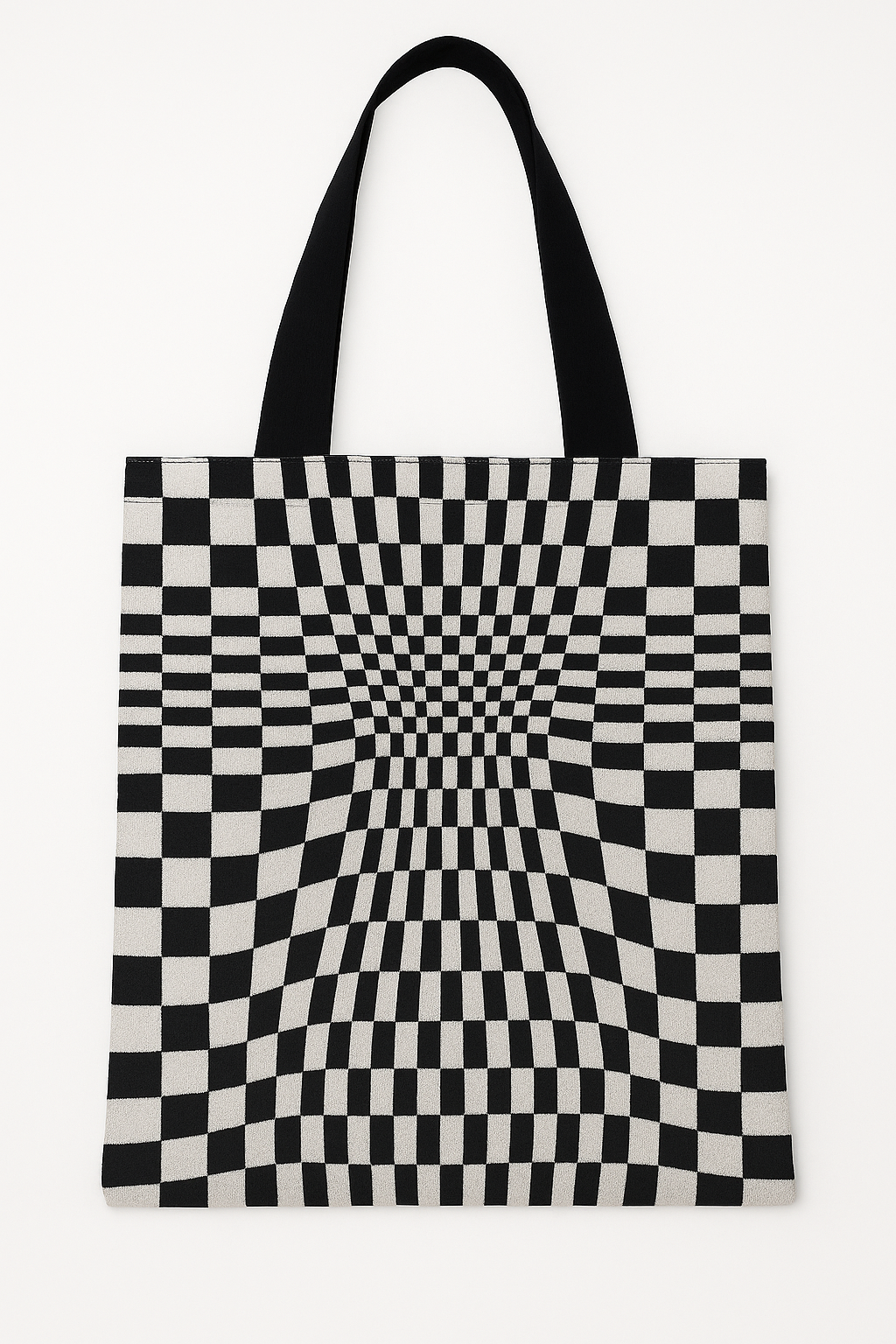 Pasha (Checkerboard) Car Upholstery Tote Bag for Automotive Enthusiast - Black-White
