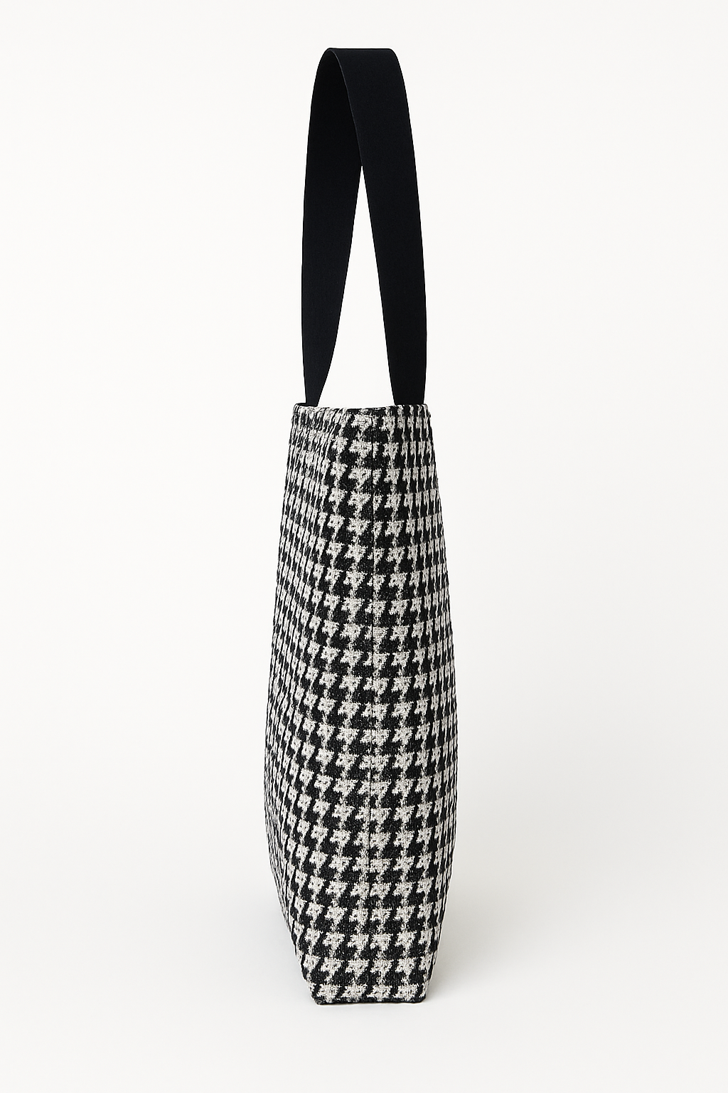 Pepita (Houndstooth) Car Upholstery Tote Bag for Automotive Enthusiast - Black-White