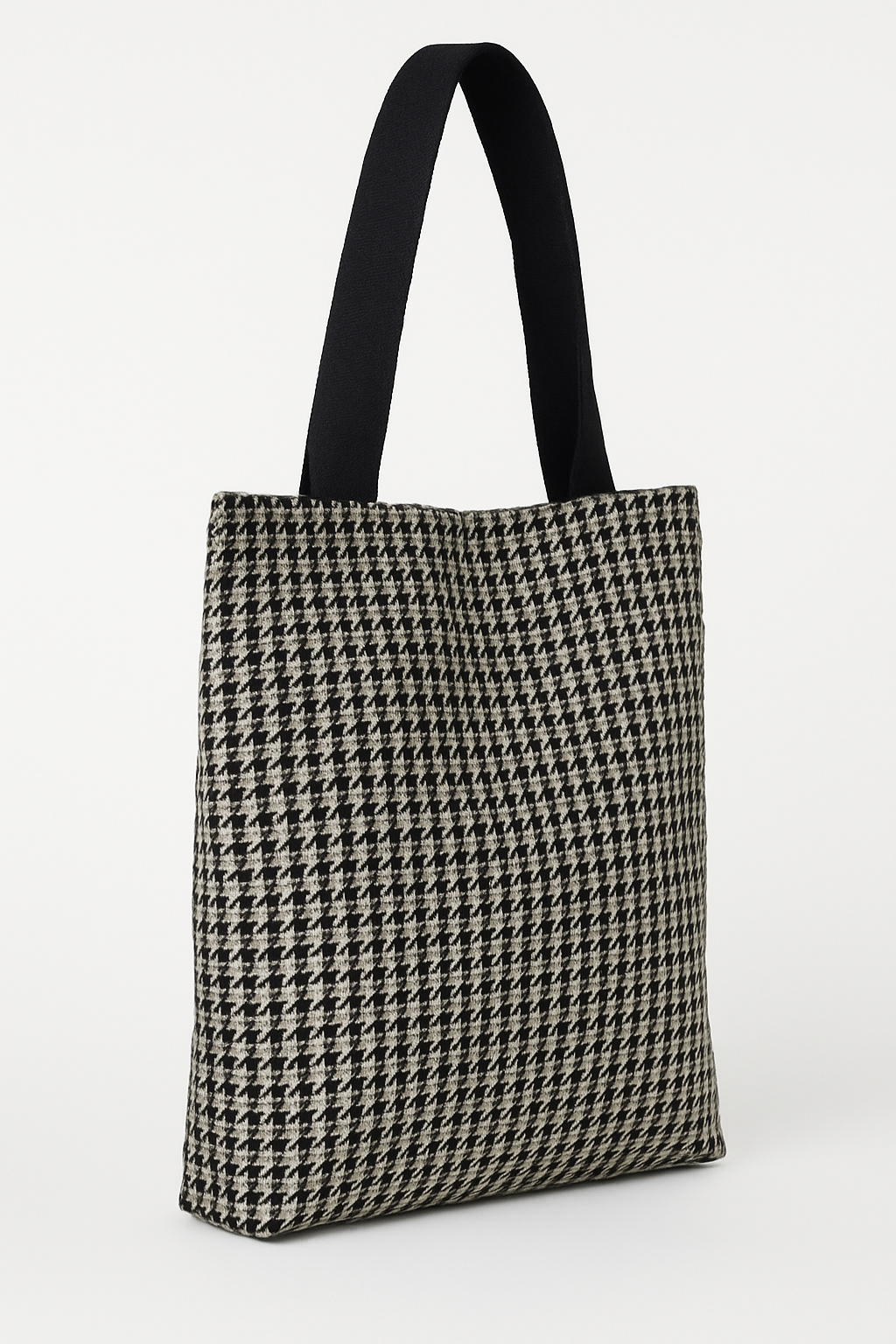 Pepita (Houndstooth) Car Upholstery Tote Bag for Automotive Enthusiast - Chocolate Brown-White